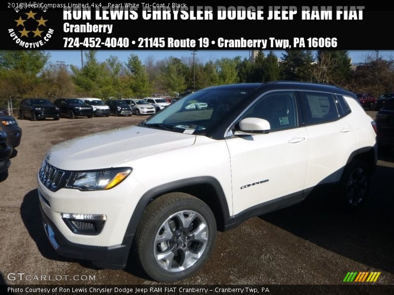 Pearl White Tri–Coat / Black 2018 Jeep Compass Limited 4x4