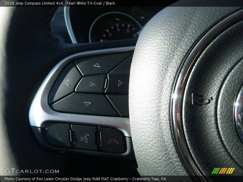 Pearl White Tri–Coat / Black 2018 Jeep Compass Limited 4x4