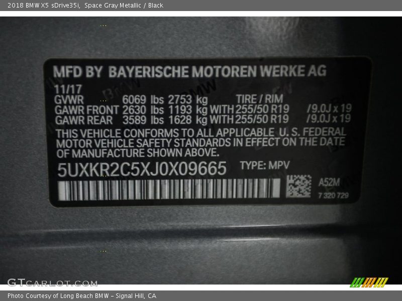 Space Gray Metallic / Black 2018 BMW X5 sDrive35i