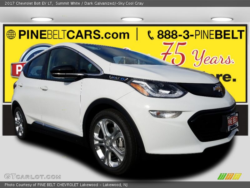 Summit White / Dark Galvanized/­Sky Cool Gray 2017 Chevrolet Bolt EV LT