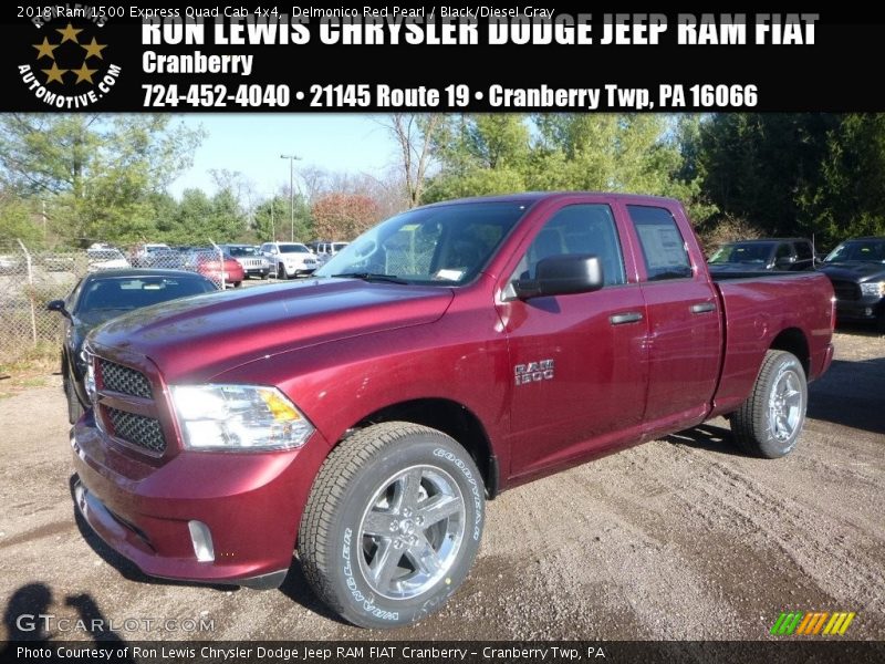 Delmonico Red Pearl / Black/Diesel Gray 2018 Ram 1500 Express Quad Cab 4x4