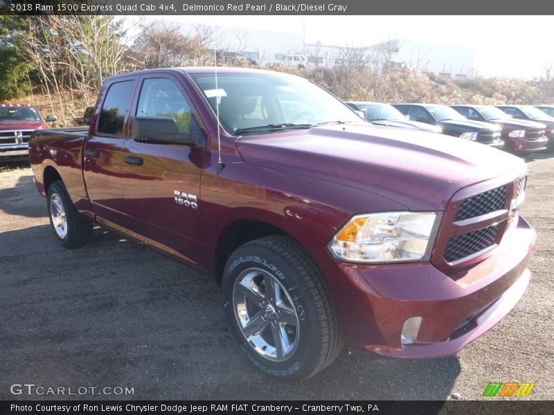 Delmonico Red Pearl / Black/Diesel Gray 2018 Ram 1500 Express Quad Cab 4x4