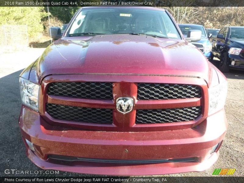 Delmonico Red Pearl / Black/Diesel Gray 2018 Ram 1500 Express Quad Cab 4x4