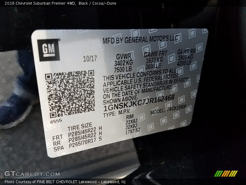 Black / Cocoa/­Dune 2018 Chevrolet Suburban Premier 4WD