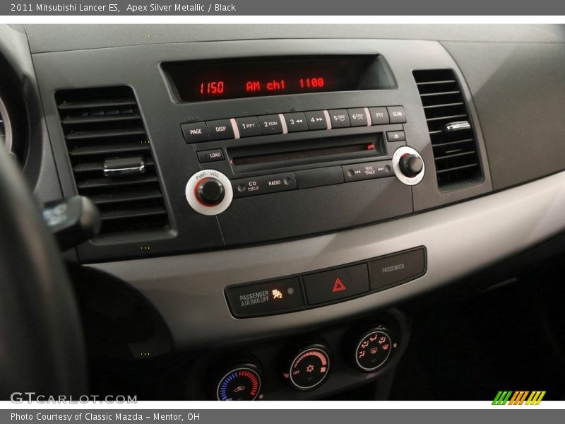Apex Silver Metallic / Black 2011 Mitsubishi Lancer ES