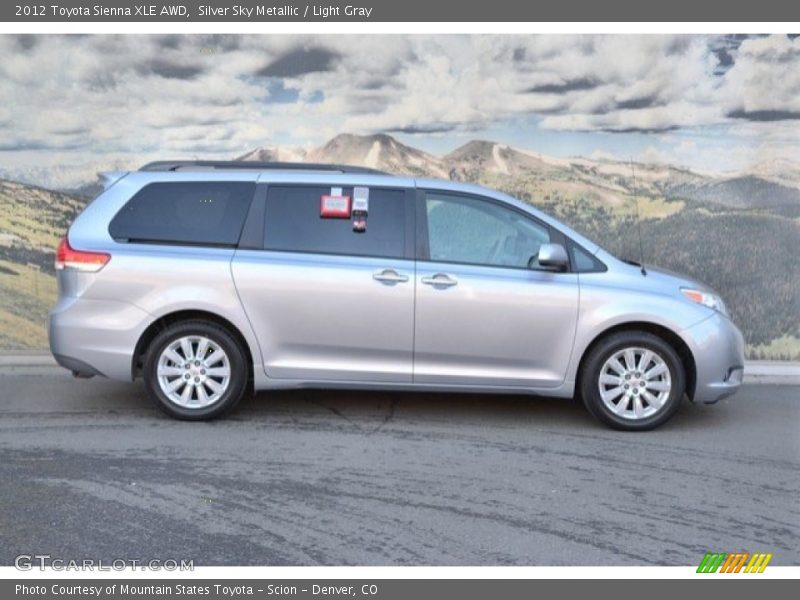 Silver Sky Metallic / Light Gray 2012 Toyota Sienna XLE AWD