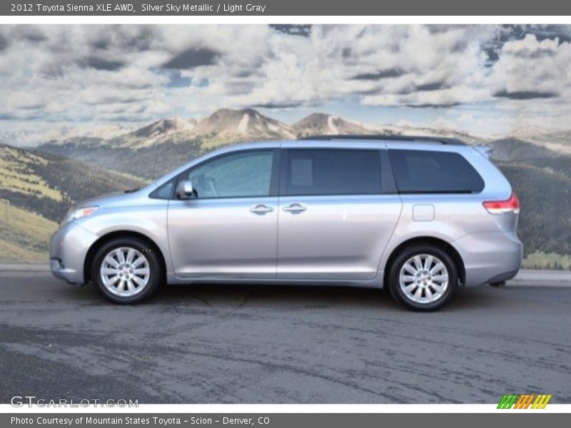 Silver Sky Metallic / Light Gray 2012 Toyota Sienna XLE AWD