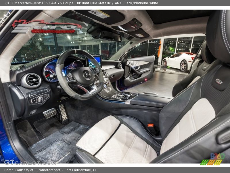 Brilliant Blue Metallic / AMG Black/Platinum White 2017 Mercedes-Benz C 63 AMG S Coupe