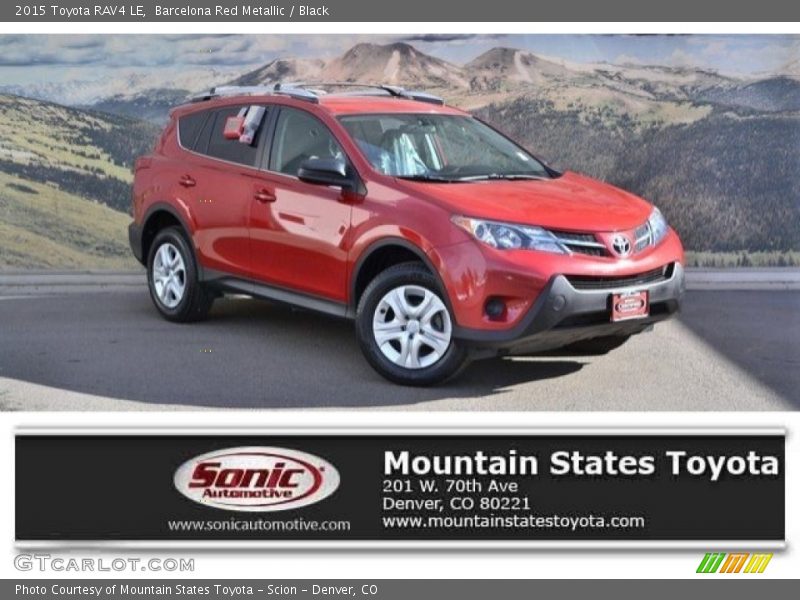 Barcelona Red Metallic / Black 2015 Toyota RAV4 LE