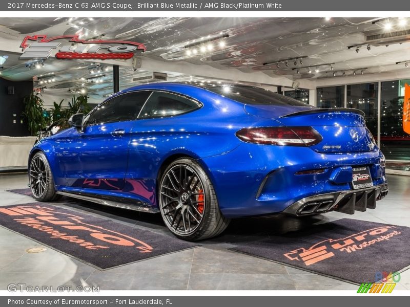 Brilliant Blue Metallic / AMG Black/Platinum White 2017 Mercedes-Benz C 63 AMG S Coupe