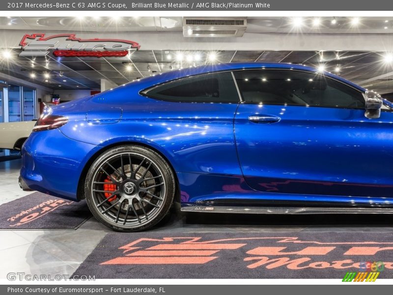 Brilliant Blue Metallic / AMG Black/Platinum White 2017 Mercedes-Benz C 63 AMG S Coupe