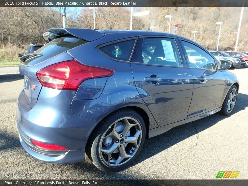 Blue Metallic / Charcoal Black Recaro Leather 2018 Ford Focus ST Hatch