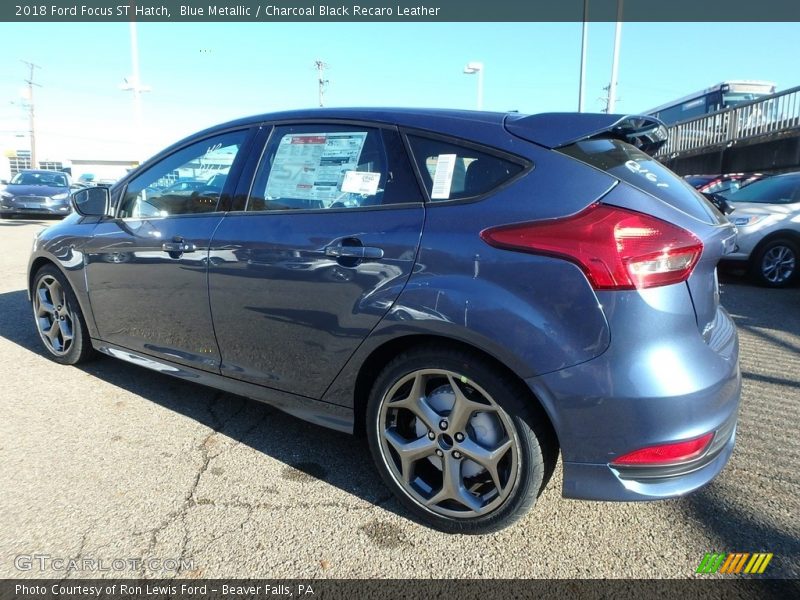 Blue Metallic / Charcoal Black Recaro Leather 2018 Ford Focus ST Hatch