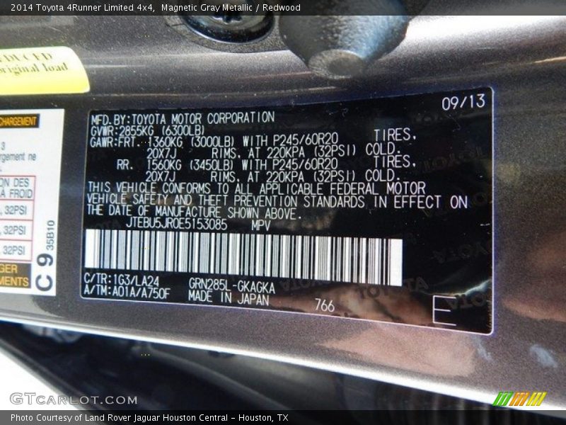 Magnetic Gray Metallic / Redwood 2014 Toyota 4Runner Limited 4x4