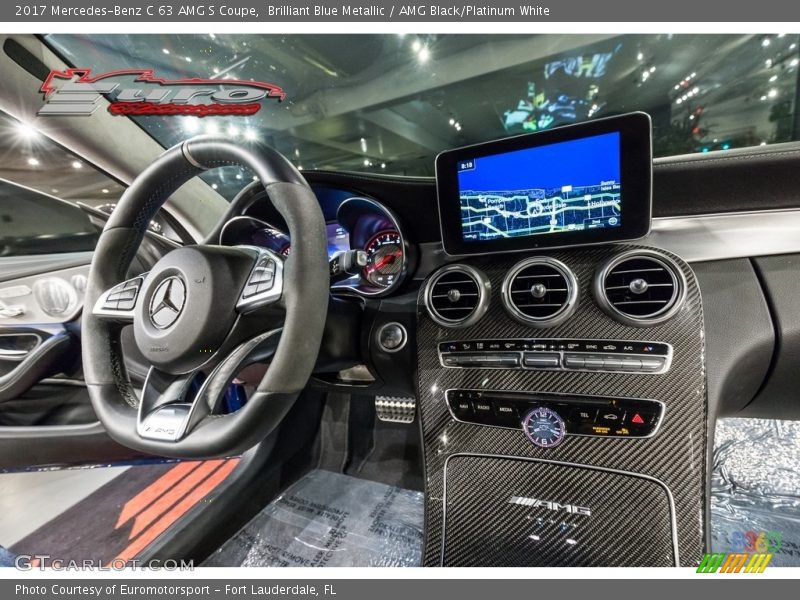 Brilliant Blue Metallic / AMG Black/Platinum White 2017 Mercedes-Benz C 63 AMG S Coupe