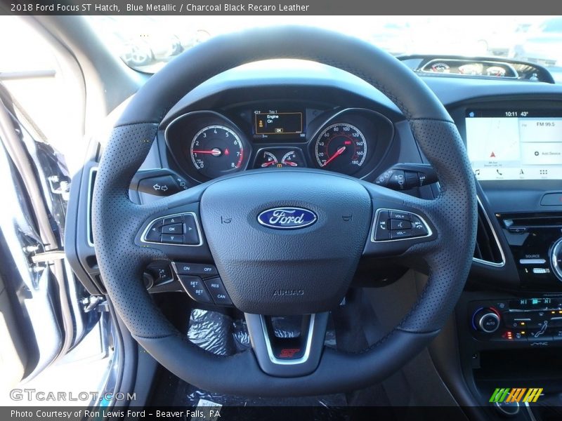Blue Metallic / Charcoal Black Recaro Leather 2018 Ford Focus ST Hatch