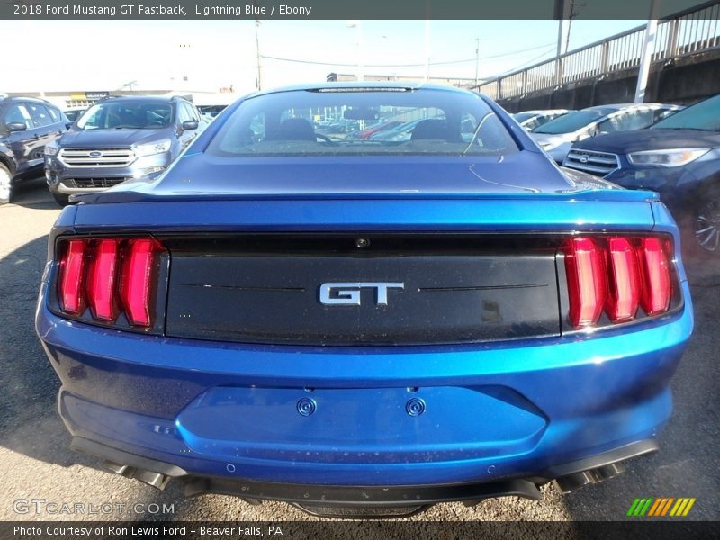 Lightning Blue / Ebony 2018 Ford Mustang GT Fastback