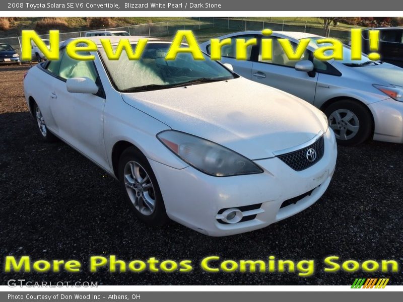 Blizzard White Pearl / Dark Stone 2008 Toyota Solara SE V6 Convertible
