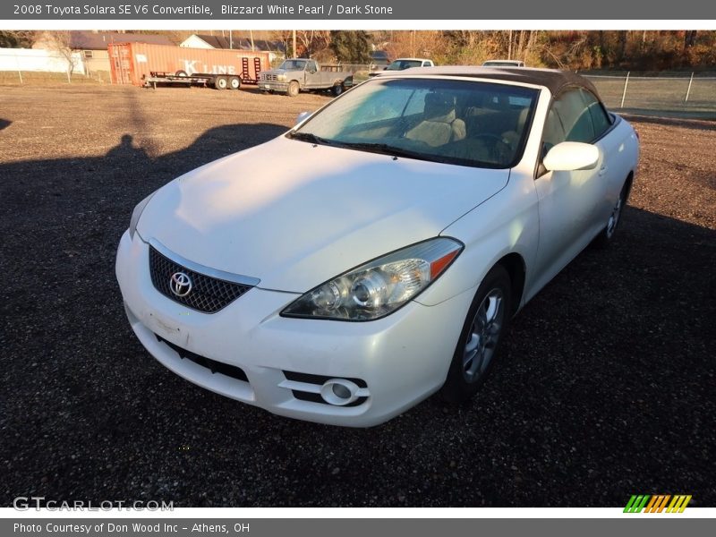 Blizzard White Pearl / Dark Stone 2008 Toyota Solara SE V6 Convertible