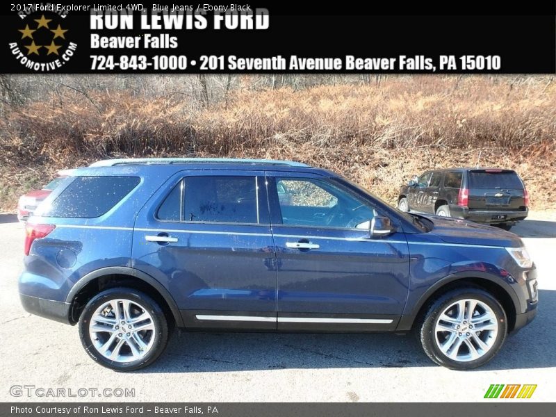 Blue Jeans / Ebony Black 2017 Ford Explorer Limited 4WD