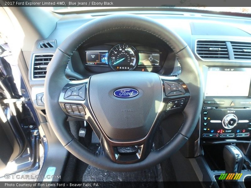 Blue Jeans / Ebony Black 2017 Ford Explorer Limited 4WD