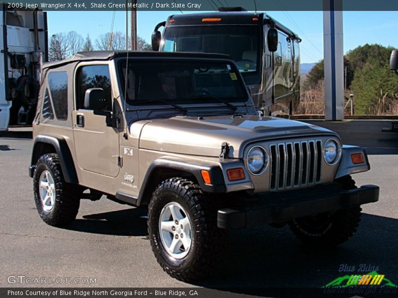 Shale Green Metallic / Dark Slate Gray 2003 Jeep Wrangler X 4x4