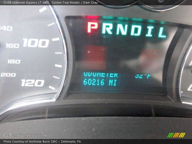 Golden Teal Metallic / Dark Gray 2008 Chevrolet Equinox LT AWD