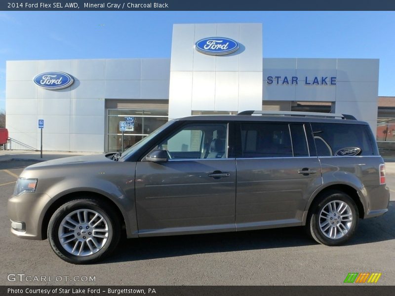Mineral Gray / Charcoal Black 2014 Ford Flex SEL AWD