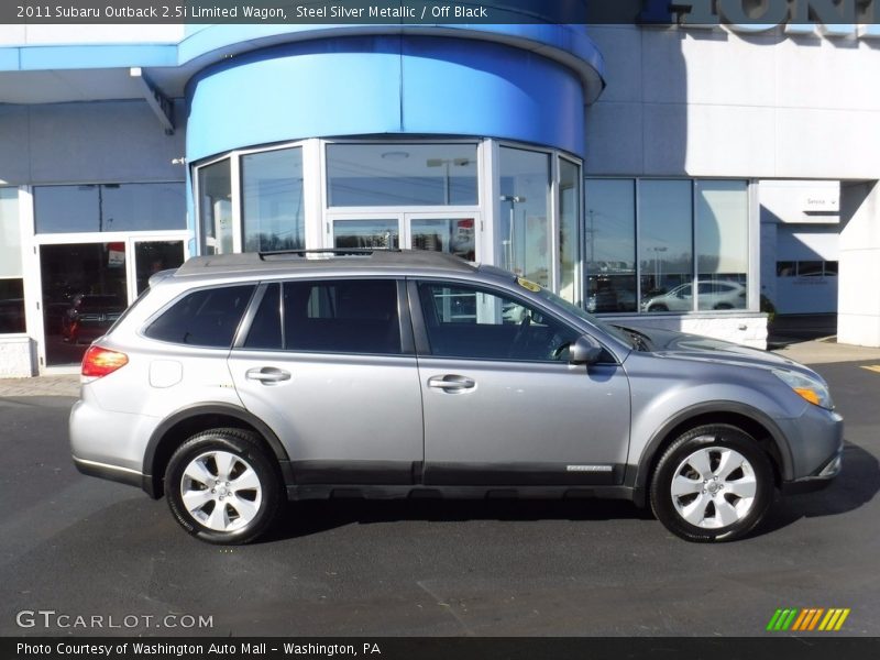 Steel Silver Metallic / Off Black 2011 Subaru Outback 2.5i Limited Wagon