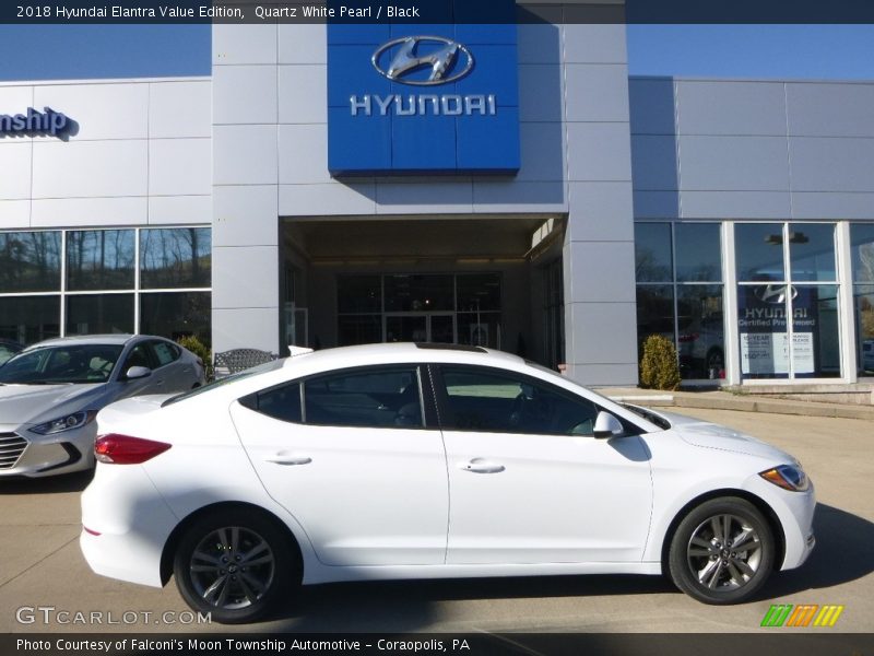 Quartz White Pearl / Black 2018 Hyundai Elantra Value Edition