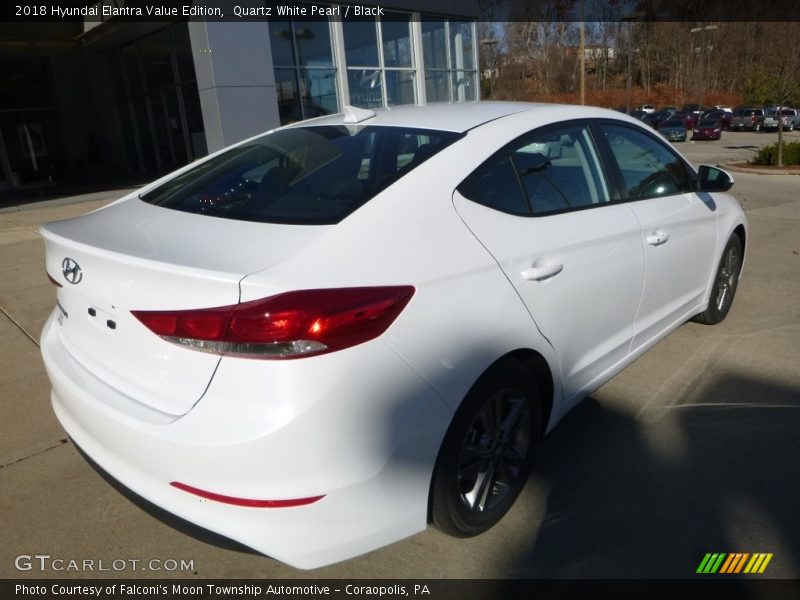 Quartz White Pearl / Black 2018 Hyundai Elantra Value Edition
