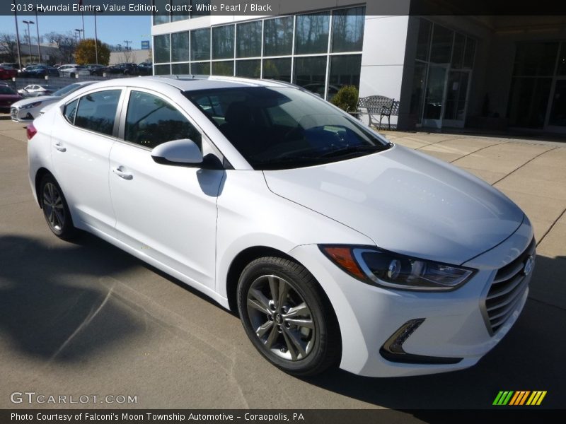 Quartz White Pearl / Black 2018 Hyundai Elantra Value Edition