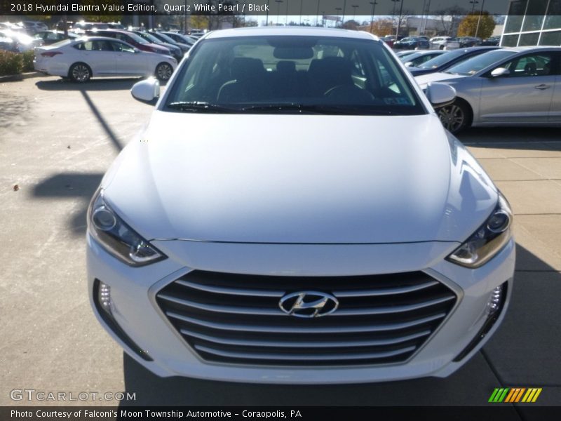Quartz White Pearl / Black 2018 Hyundai Elantra Value Edition