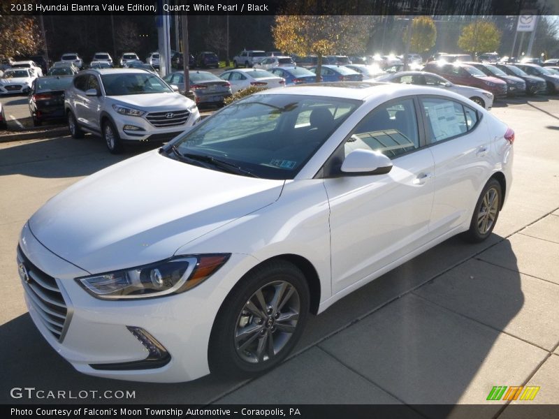 Quartz White Pearl / Black 2018 Hyundai Elantra Value Edition
