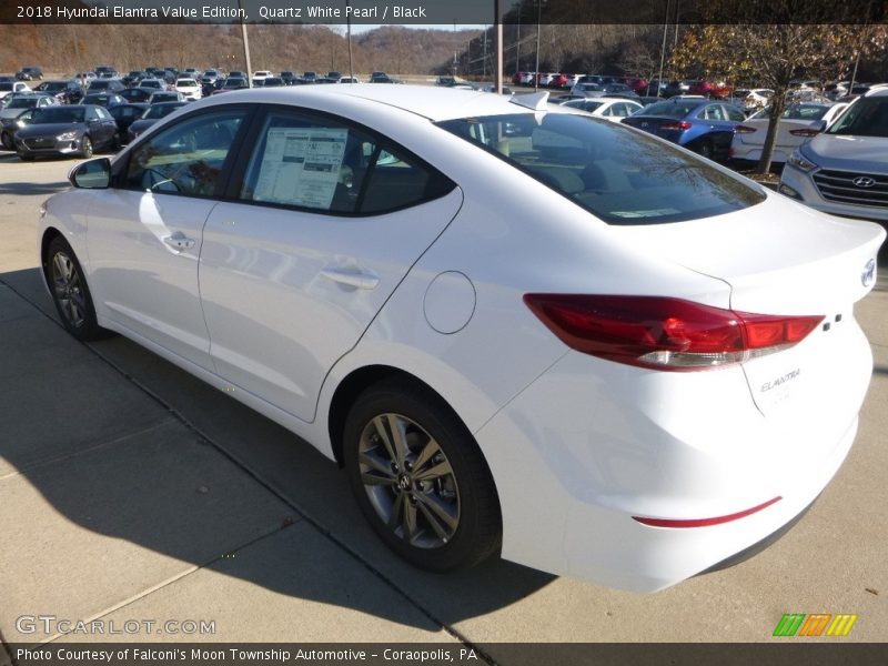 Quartz White Pearl / Black 2018 Hyundai Elantra Value Edition
