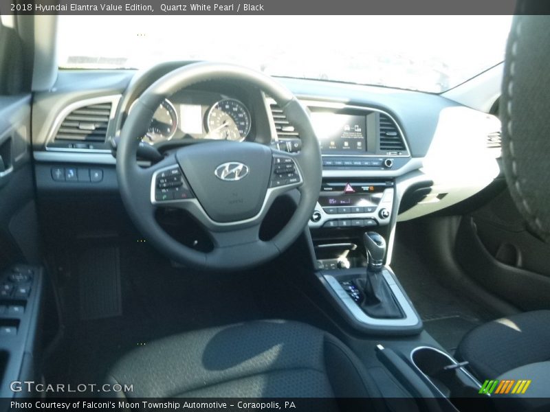 Quartz White Pearl / Black 2018 Hyundai Elantra Value Edition
