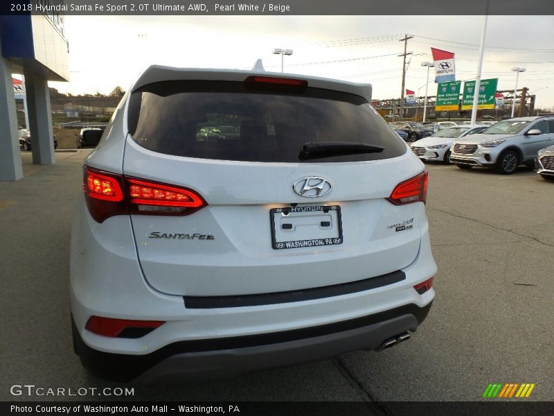 Pearl White / Beige 2018 Hyundai Santa Fe Sport 2.0T Ultimate AWD