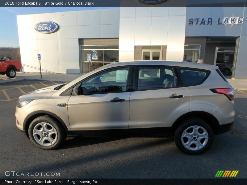 White Gold / Charcoal Black 2018 Ford Escape S