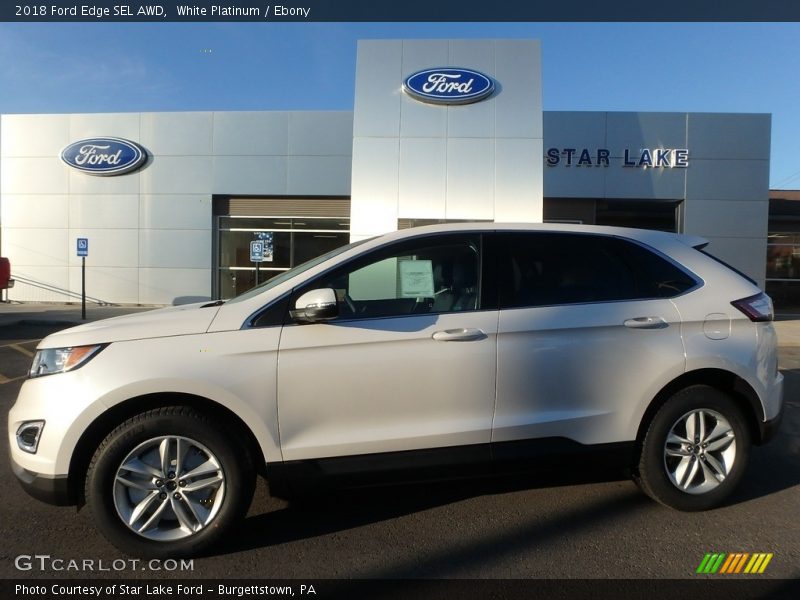 White Platinum / Ebony 2018 Ford Edge SEL AWD