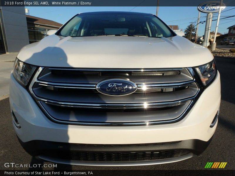 White Platinum / Ebony 2018 Ford Edge SEL AWD