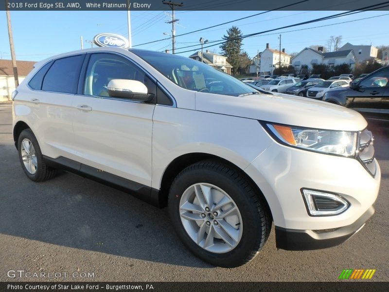 White Platinum / Ebony 2018 Ford Edge SEL AWD
