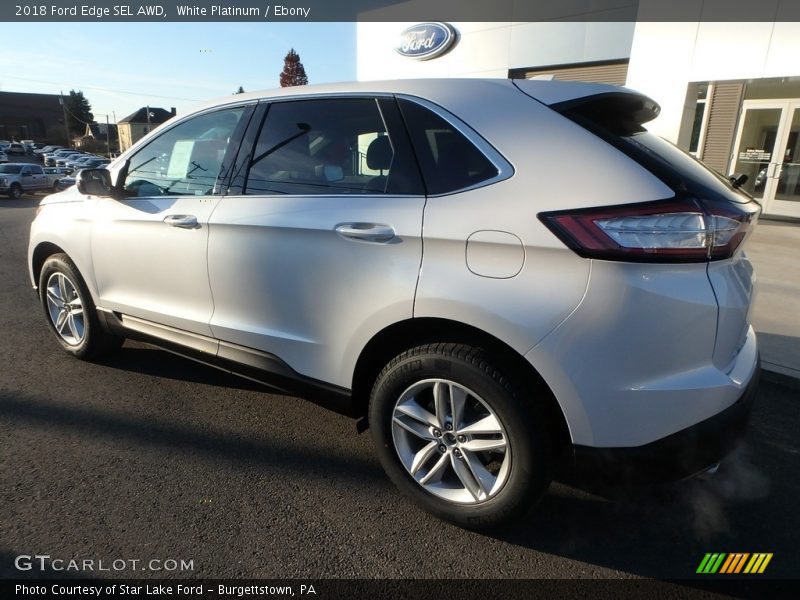 White Platinum / Ebony 2018 Ford Edge SEL AWD
