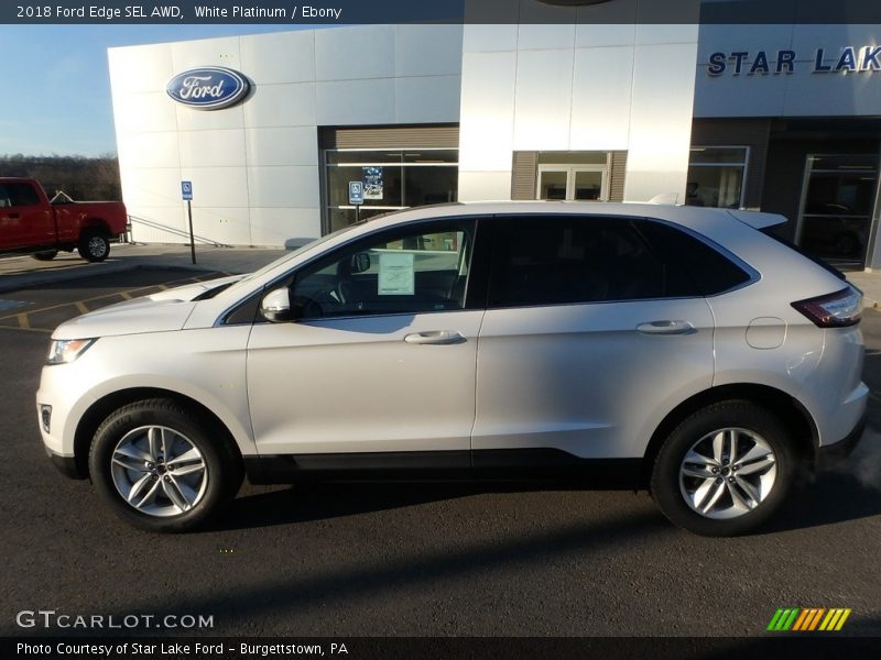 White Platinum / Ebony 2018 Ford Edge SEL AWD
