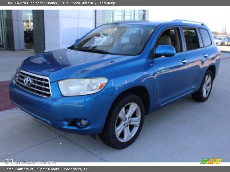 Blue Streak Metallic / Sand Beige 2008 Toyota Highlander Limited