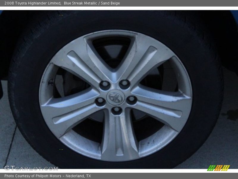 Blue Streak Metallic / Sand Beige 2008 Toyota Highlander Limited