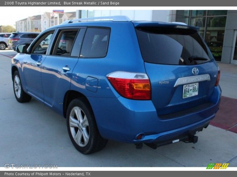 Blue Streak Metallic / Sand Beige 2008 Toyota Highlander Limited