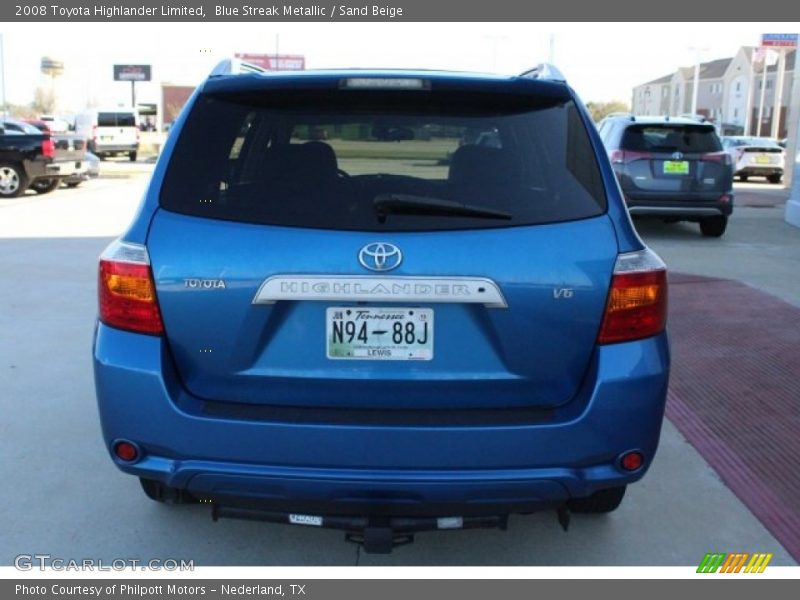 Blue Streak Metallic / Sand Beige 2008 Toyota Highlander Limited