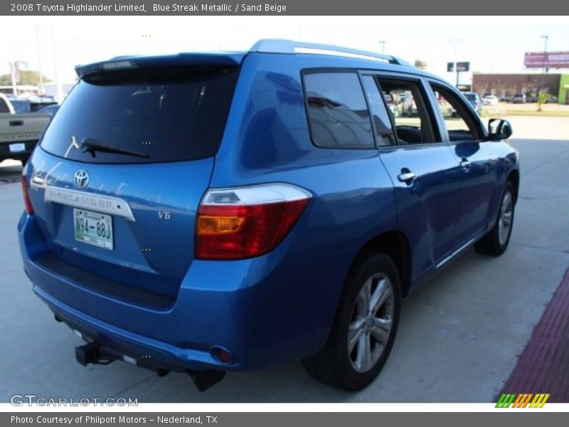 Blue Streak Metallic / Sand Beige 2008 Toyota Highlander Limited