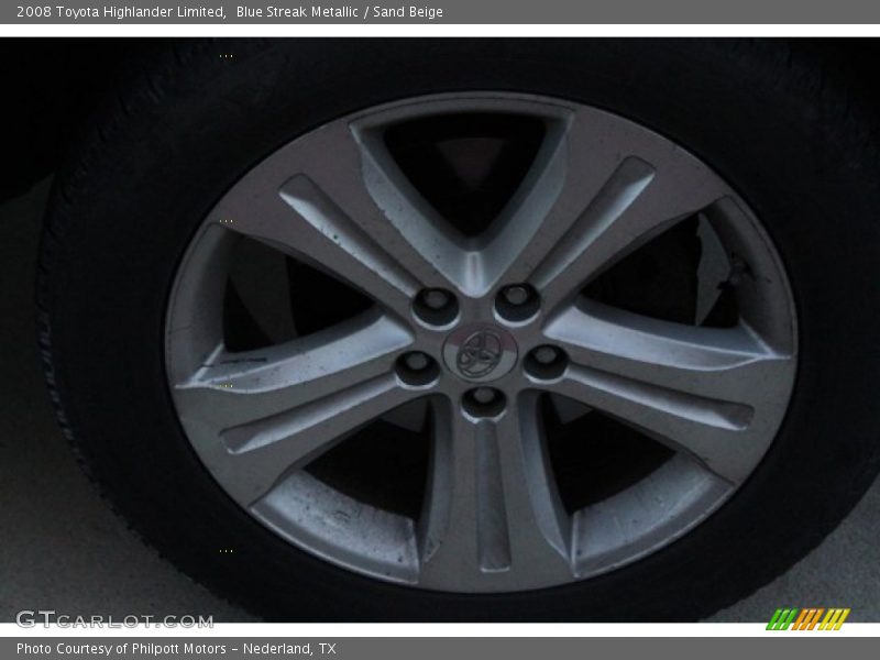 Blue Streak Metallic / Sand Beige 2008 Toyota Highlander Limited