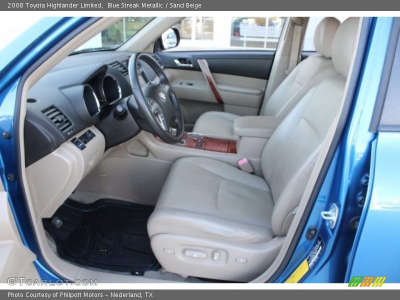 Blue Streak Metallic / Sand Beige 2008 Toyota Highlander Limited